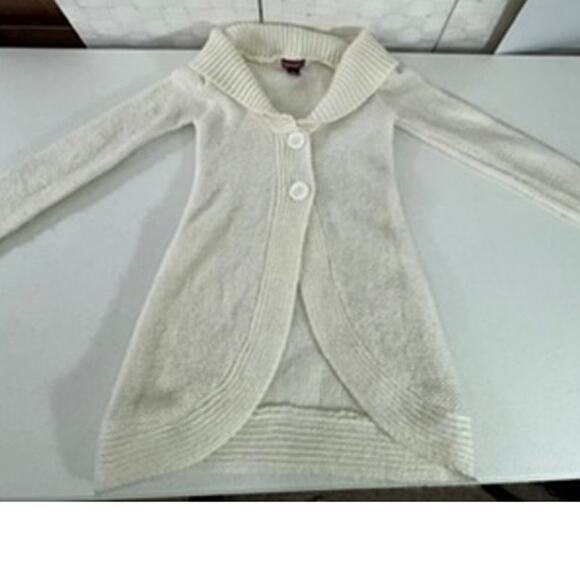 "SAY WHAT ? " Y2K Sweater 2 Large Buttons V Neck Large Collar SZ S Mean Girls - Picture 3 of 8
